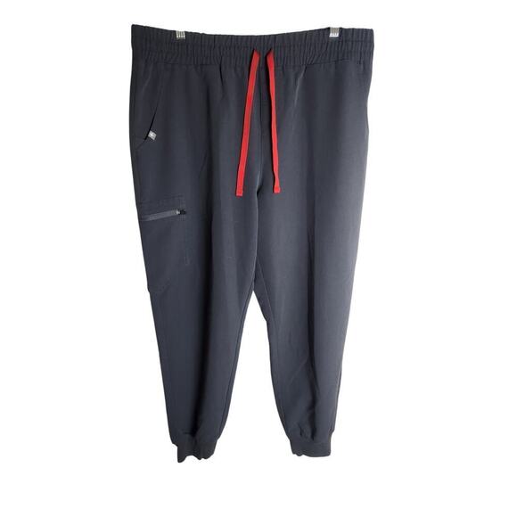Figs Zamora Jogger scrub pants womens XL/P Gray zip pocket nurse medical office - Picture 1 of 7
